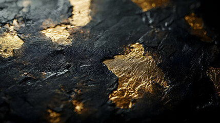 Abstract Gold and Black Texture Background