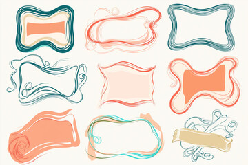 Fototapeta premium Set of elegant whimsical hand drawn designs