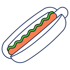 Hot Dog vector icon illustration design fast food hot dog vector