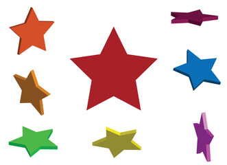 3D stars editable file Art & Illustration