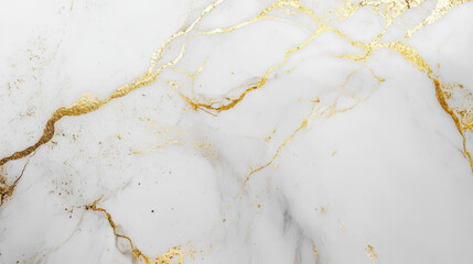 Elegant white marble texture with delicate gold veins on a minimalist background. Ideal for luxury branding and high-end product presentations. High-resolution, crisp details.