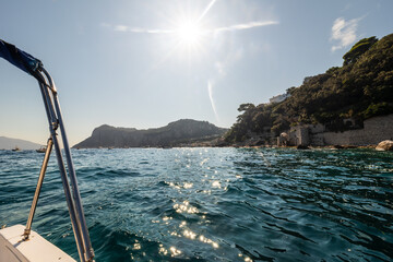 Capri from a Boat on the Mediterranean Sea