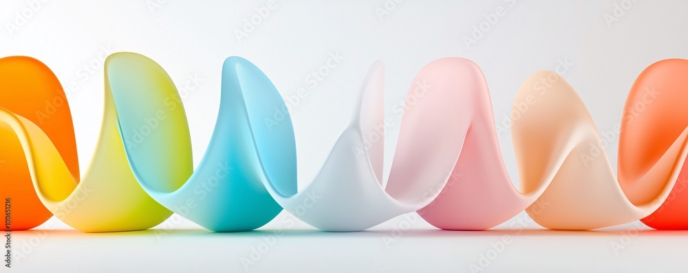 Poster serene harmony of abstract organic shapes - rhythmic lines and soft gradients creating a balanced an