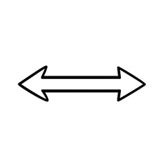 Double-ended black arrow pointing left and right, isolated on transparent background, Generative AI