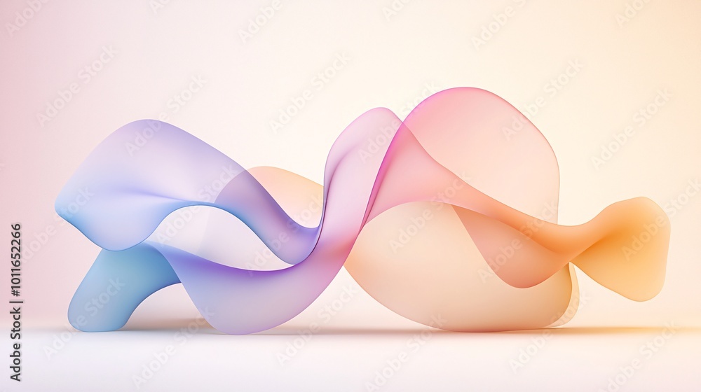 Poster harmonious fluidity elegant proportions and organic gradients in dynamic composition - soft geometry