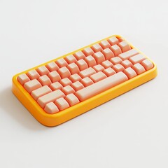 Cartoon Keyboard Icon on White Background