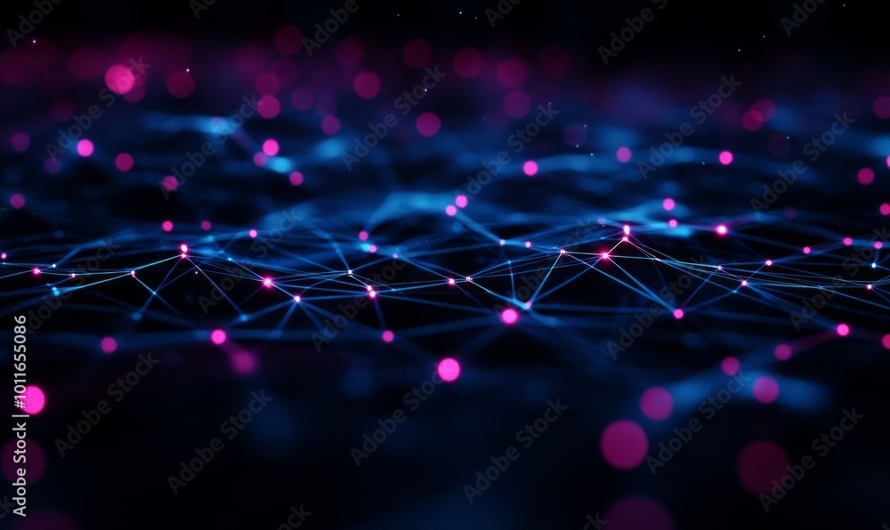 Poster futuristic high-tech network nodes background