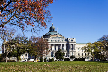 Late Fall view of the Thomas Jefferson Building, Library of Congress, Capitol Hill, Washington DC