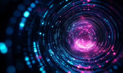 Holographic Effects on Dark Background with Vibrant Colors