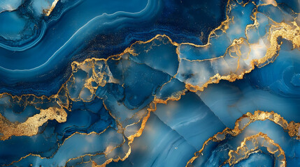 Fototapeta premium Abstract Blue and Gold Swirls Illustration
