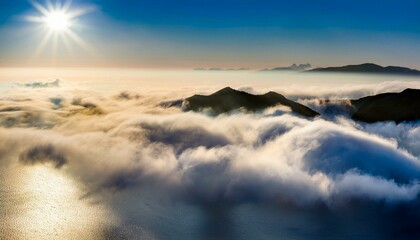 Fototapeta premium Blue sky offers a peaceful retreat. 