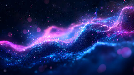 Fototapeta premium Abstract 3D Background With Blue And Pink Glowing Particles