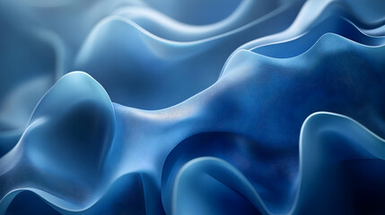 Obraz premium Abstract Blue 3D Wavy Lines Background