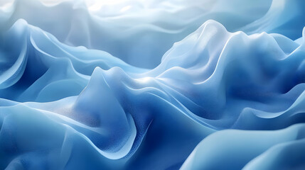 Obraz premium Abstract Blue Wavy Background - 3D Rendered Illustration