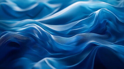 Obraz premium Abstract Blue Wavy Background - Digital Art