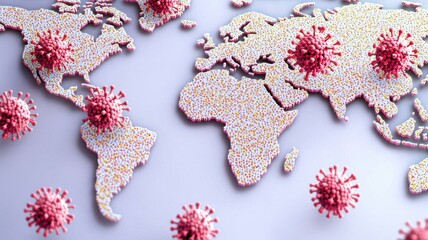 Global Virus Disease Spread Concept Illustration