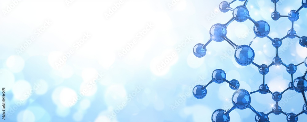 Aufkleber abstract blue molecule structure on soft background