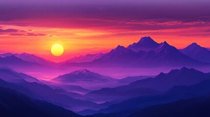 Obraz premium Sunrise Over Majestic Mountains