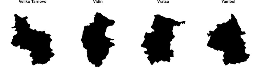Veliko Tarnovo, Vidin, Vratsa, Yambol outline maps
