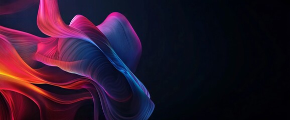 Colorful Abstract Background with Twisted Ribbon Shapes. AI generated illustration