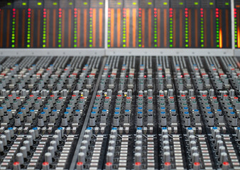 Sound, audio mixing board background