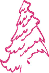 A pink Christmas tree is a holiday decoration in winter.