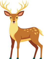 Vector deer isolated on background a deer with antlers on a white background