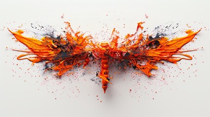A firefly made of flames, magical realism, glowing sparks, isolated on white background