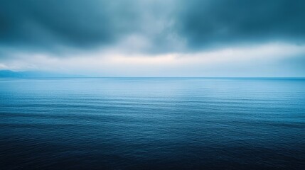 Obraz premium Calm, deep blue sea beneath Europes coastal waters, peaceful scene with room for captions.