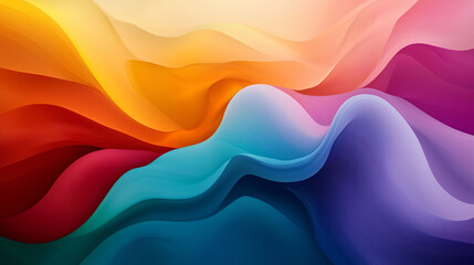 Fototapeta premium Vibrant abstract waves of color blend seamlessly, creating dynamic and chaotic visual experience. flowing forms evoke sense of movement and energy, inviting viewers to explore depths of this colorful