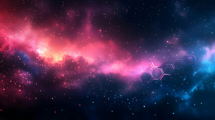 Fototapeta premium Abstract Space Background with Hexagon Pattern