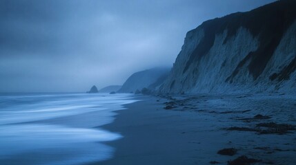 Coastal Cliffs at Dusk