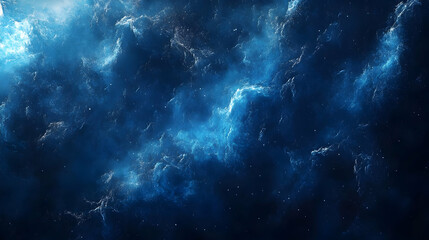 Abstract Blue Space Background with Glowing Stars