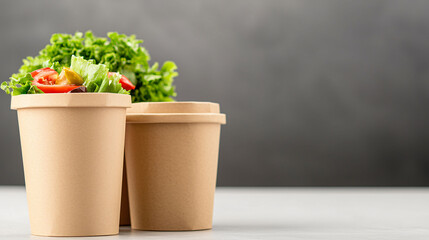 Fresh salad in eco friendly containers symbolizes healthy eating and sustainability. Celebrate World Food Safety Day with focus on nutritious choices and environmental responsibility