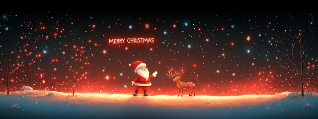 Santa Claus with deer Bruno gnomes.