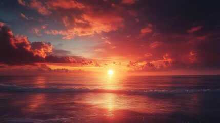 Naklejka premium Sunset Over the Ocean