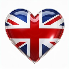 Obraz premium イギリスの国旗のハート(Heart of United Kingdom flag on white.) 