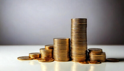 Coin stack background for economic symbol