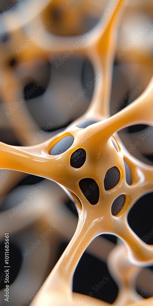 Poster close-up view of organic cellular structures showcasing intricate patterns and textures.