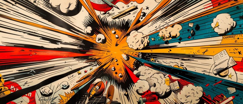 Classic comic strip featuring a dramatic fire rescue, bold colors, and vintage comic book style action panels