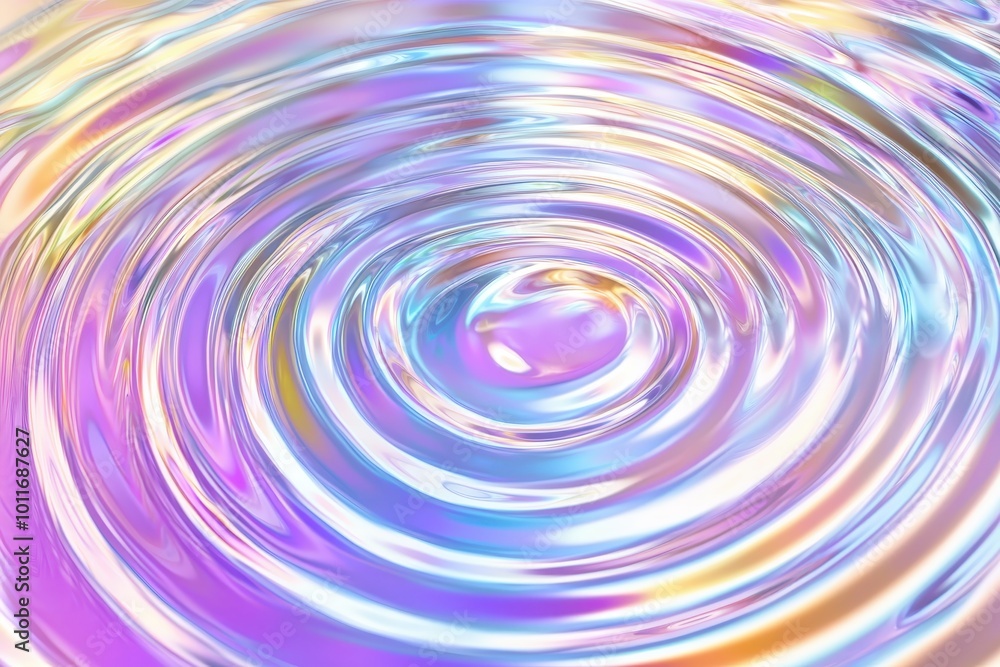 Aufkleber abstract holographic ripple pattern in vibrant pastel colors, creating a mesmerizing and dynamic vis