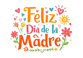 Fototapeta premium Cute Vibrant Mother's Day Greeting