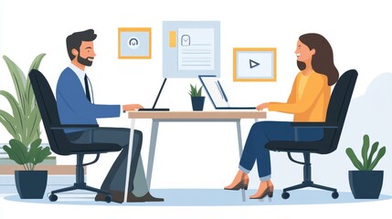 Online Video Conference Job Interview Meeting, Generative AI