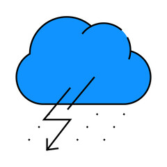 rain thunderstorm and lightning line icon vector. rain thunderstorm and lightning sign. isolated symbol illustration