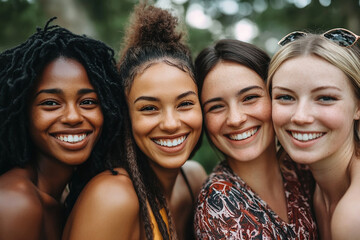 Fototapeta premium portrait of a group of friends smiling