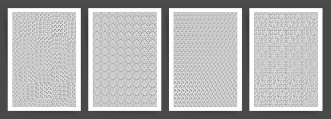 Frame Templates Posters for Home Decor and Print. Editable Seamless Patterns in Asian Style for Textile, Fabric and Printing.