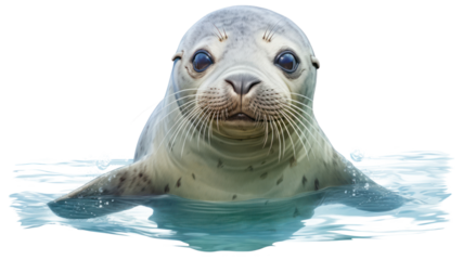 PNG Swimming seal animal mammal cute.
