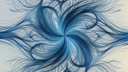 Fototapeta premium blue pattern with delicate, wispy lines against a white background