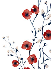 PNG Floral pattern flower plant poppy.