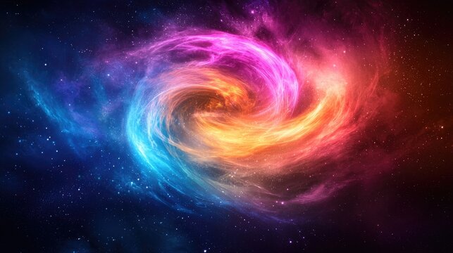 Swirling Celestial Vortex of Vibrant Colors